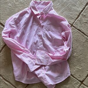 American Eagle Outfitters Light Pink Striped Casual Shirt